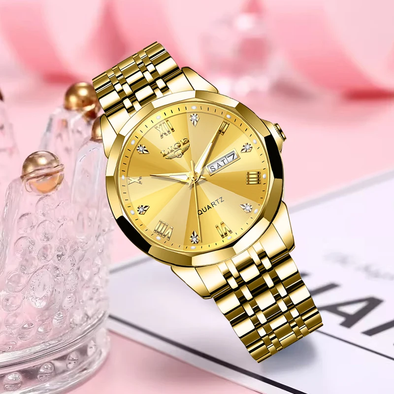 LIGE Brand Luxury Women Watch Fashion Waterproof Date Quartz Watches For Women Full Steel Sport Military Chronograph Reloj Mujer