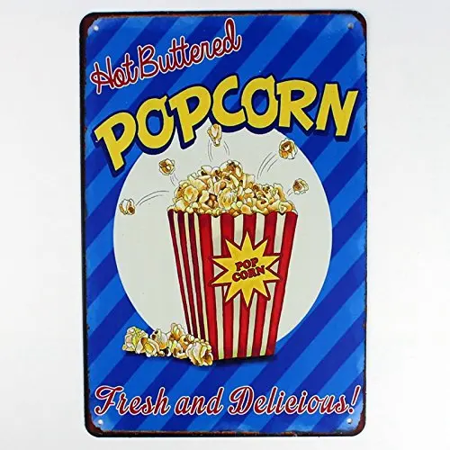 

popcorn delicious metal tin sign Bar Cafe Garage Wall Decor Retro vintage 8 X 12 inch