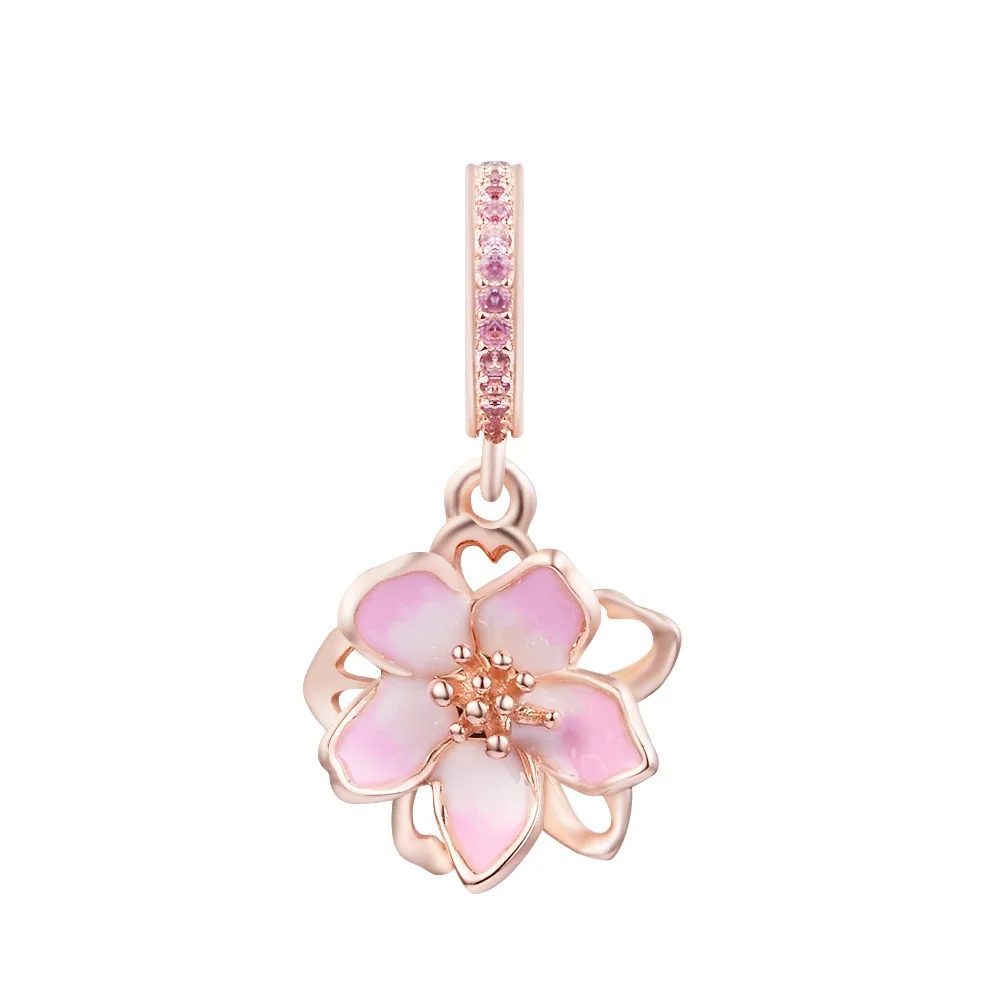 Keychain Spring Collection Charm Logo S925 Sterling Dangle Chain Bracelets Trend Girl Friends 100% Real Silver Pendant Beads