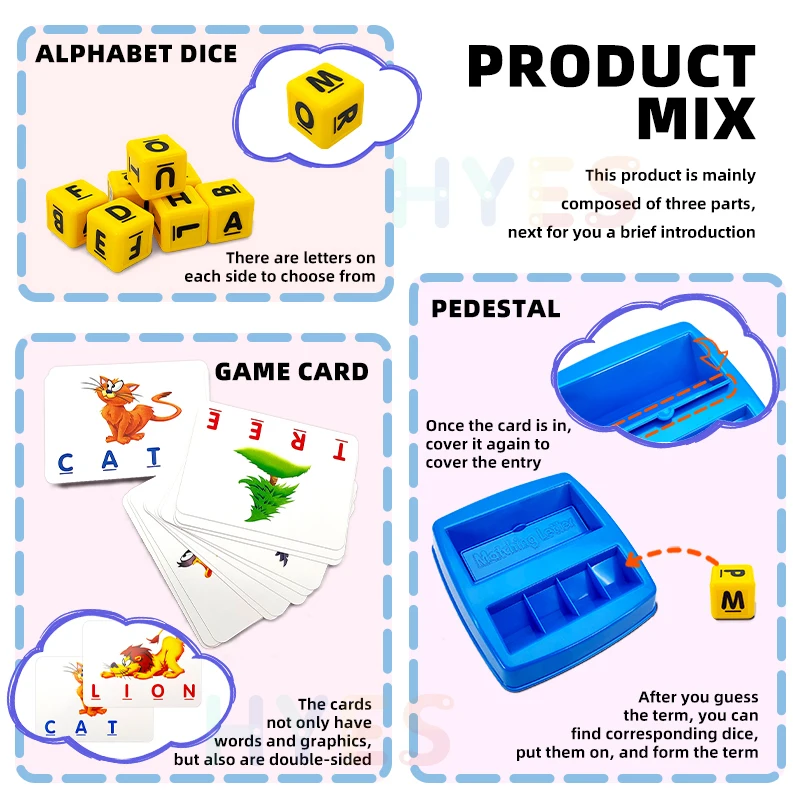 Letter Matching Early Educational Toys Baby Letters Cards Match Game Boys Girls Preschool Learning Language Interactive Toy Gift 2