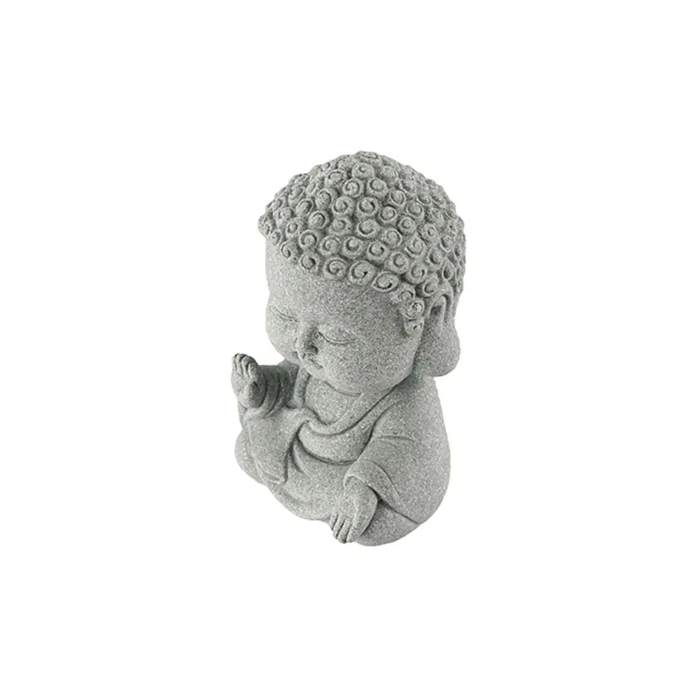 Reclining Buddha Sandstone Buddha Oriental Culture Sitting Posture Buddhist Figurine Ornament Zen Green Sandstone