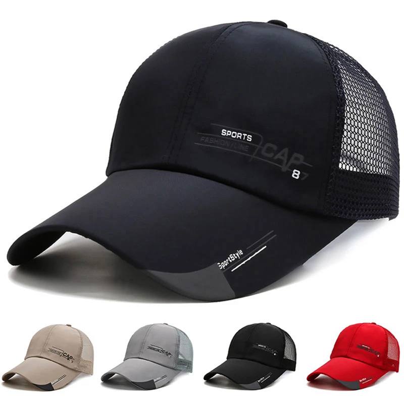 MenSportsRunningSweatBaseballCapQuickDryWaterproofPeakedCap