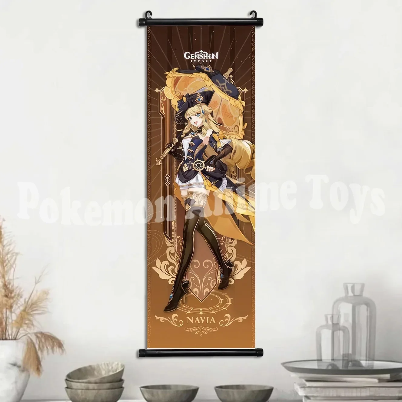 Vibrant Genshin Impact Anime Wall Art Canvas Scroll - Home Decor & Gift