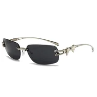 Lunettes de soleil unisexes sans cadre, à la mode, Style coréen Jennie Y2K Millennium Spicy Girl, lunettes de soleil d'été, sensation haut de gamme 6