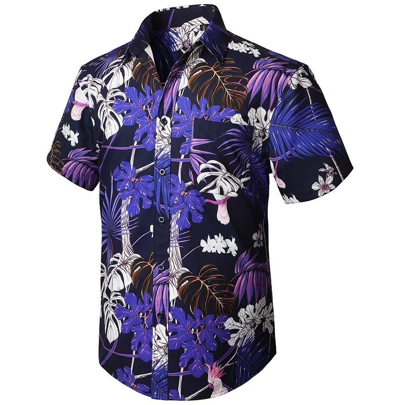 Tropical Floral Shirts for Men Clothing 3D Printing Hawaiian Vacation Shirt Short Sleeve y2k Tops Vintage Clothes Lapel Blouse 6
