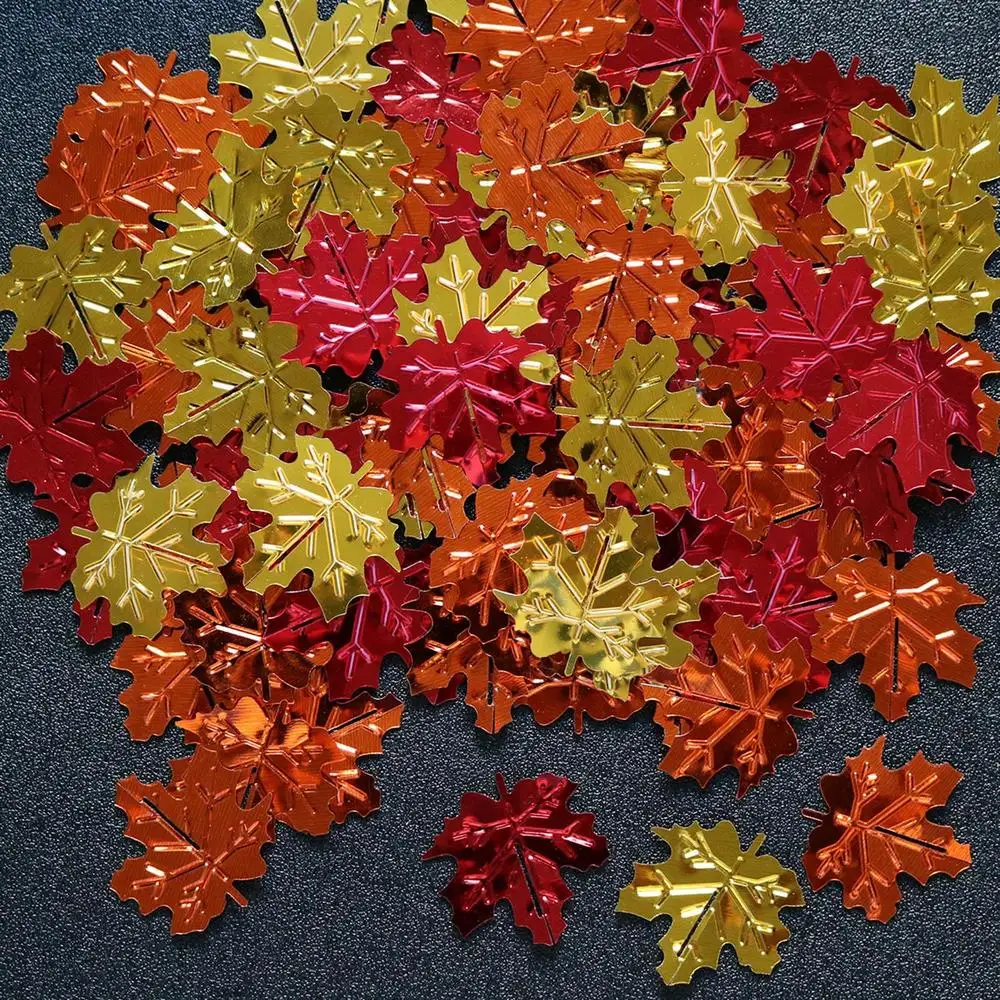 Maple Leaves Confetti Thanksgiving Confetti Fall Confetti 15g Thanksgiving Day Maple Leaves Sequins Confetti Autumn Party