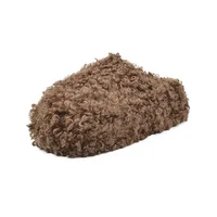 Thick Heel Luxury Lambwool Mules  Winter Shoes Woman Flip Flops Flat Cover Toe Slides Ins Warm Curly Lamb Fur Slippers Women - Image 5
