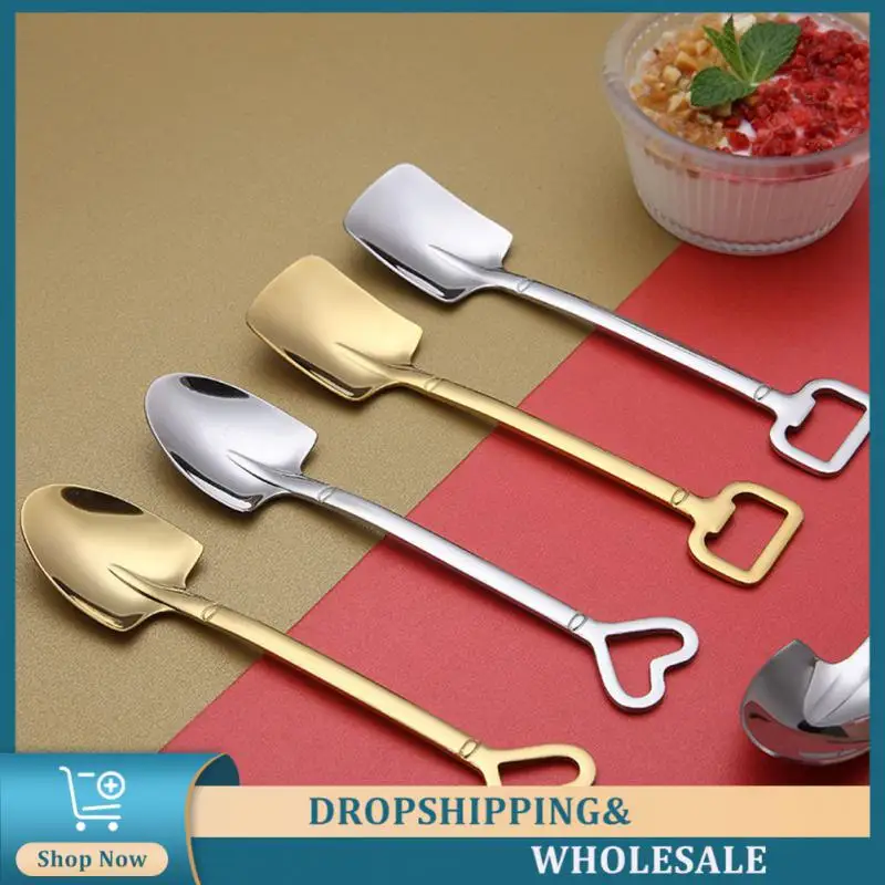 

Kitchen Shovel Spoon Kitchen Gadget Coffee Spoon Retro Ice Cream Dessert Spoons Stainless Steel Tableware Tea Spoon Creative