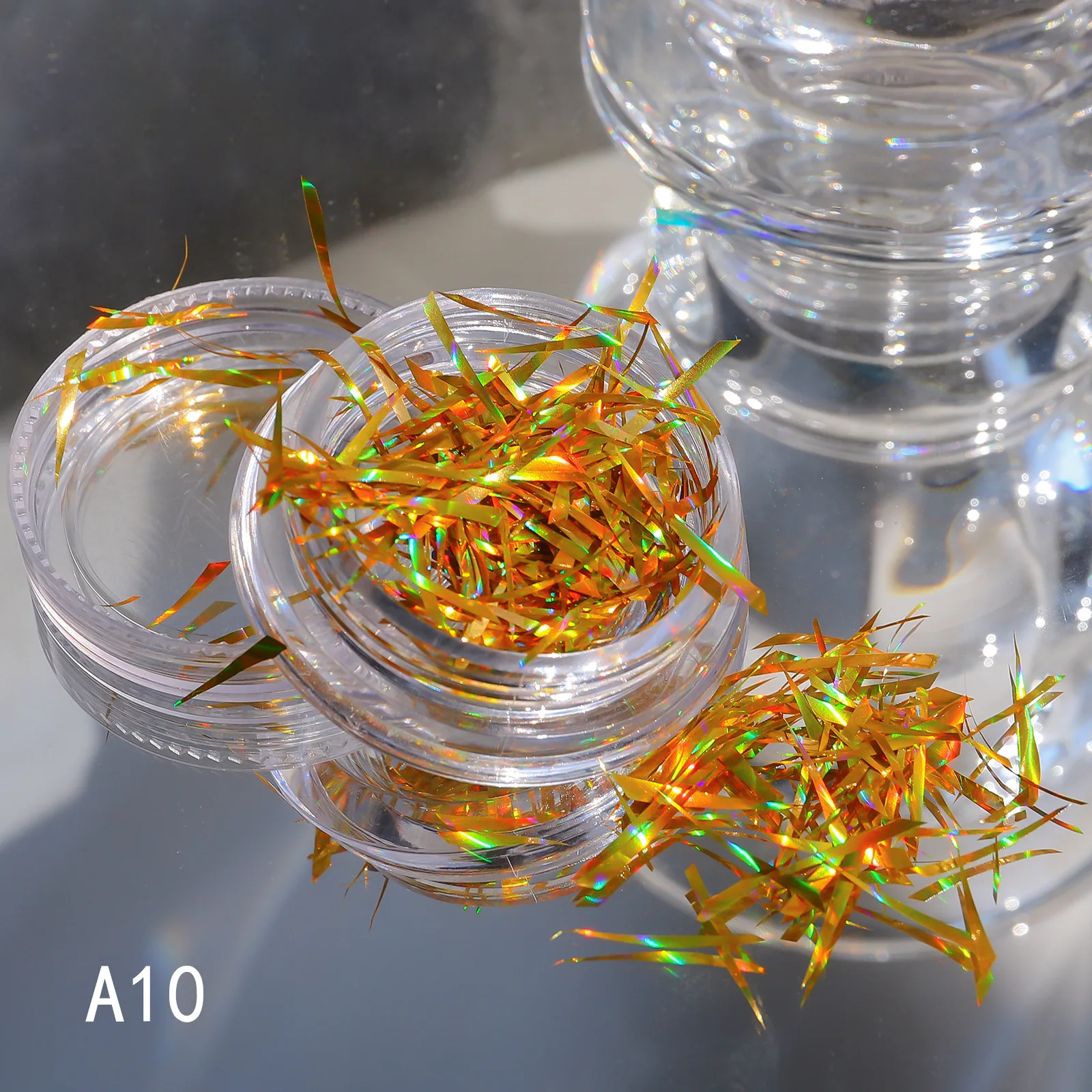 12 Papiers De Remplissage Époxy En Cellophane Colorée - 2.9x1 Cm, Acrylique - Pour Résine, Nail Art, Bijoux DIY