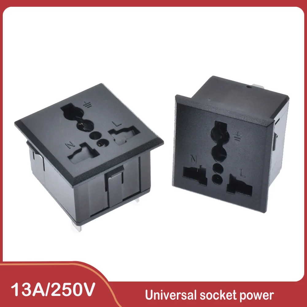 Universal Mulit Outlet Panel Mount Socket Receptacle Max AC250V 13A 2 PCS 