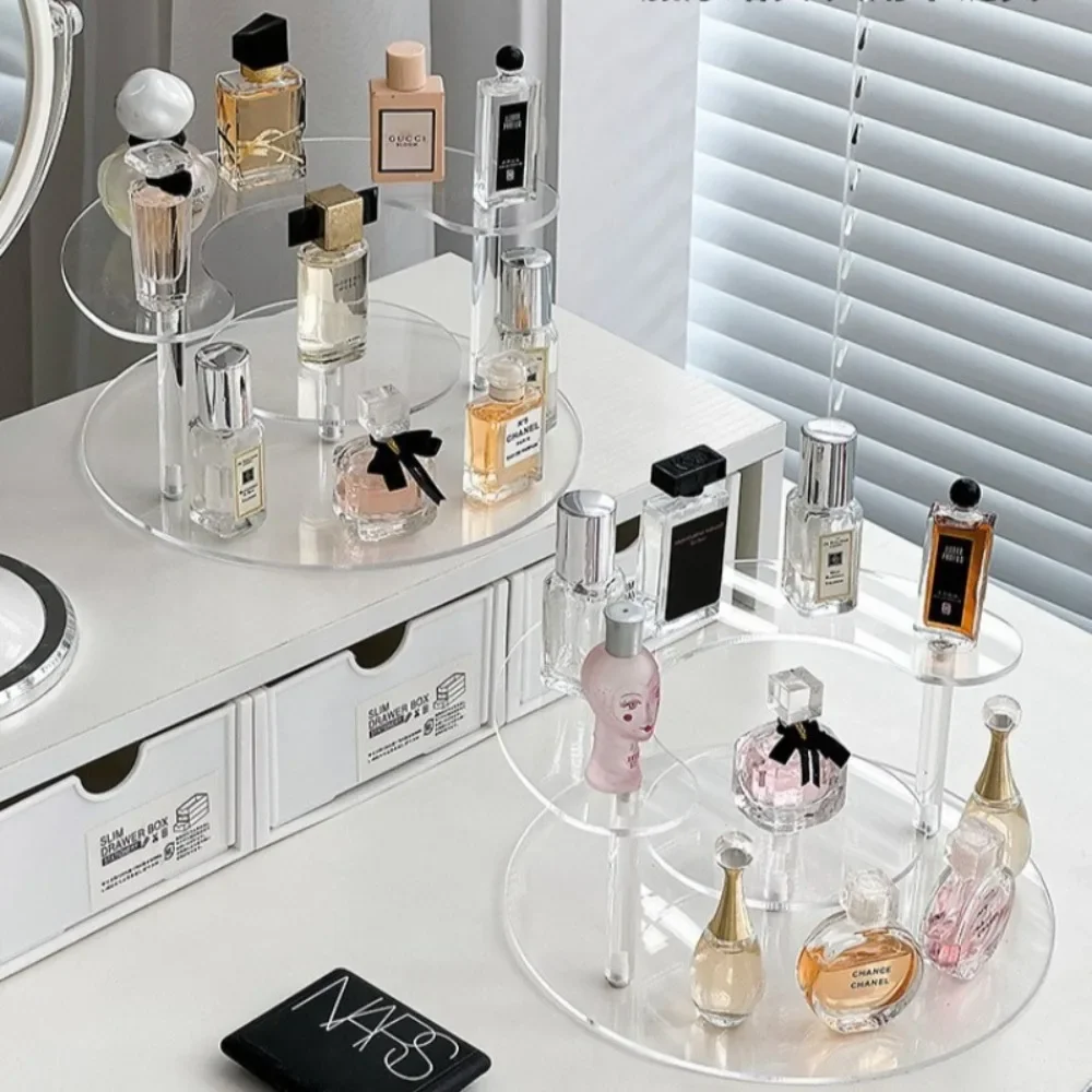 رف تخزين مستحضرات التجميل ثلاثي الطبقات، رف عينة م...