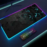 XXL 80X30cm RGB 12 Light Geometric Large Gamer Mouse Pad Gaming Mousemat LED Keyboard pad Illuminated Desk mat for Computer - Image 2