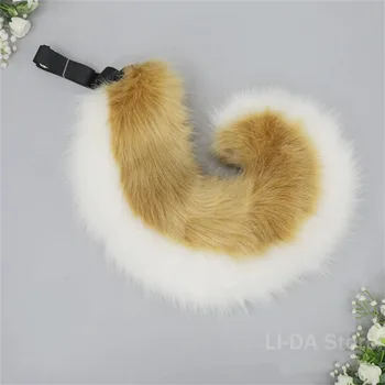 5 colori coda di cane da pastore animale peloso carino coda di Shiba ornamento in vita cucciolo di peluche coda cosplay accessori per costumi di Halloween