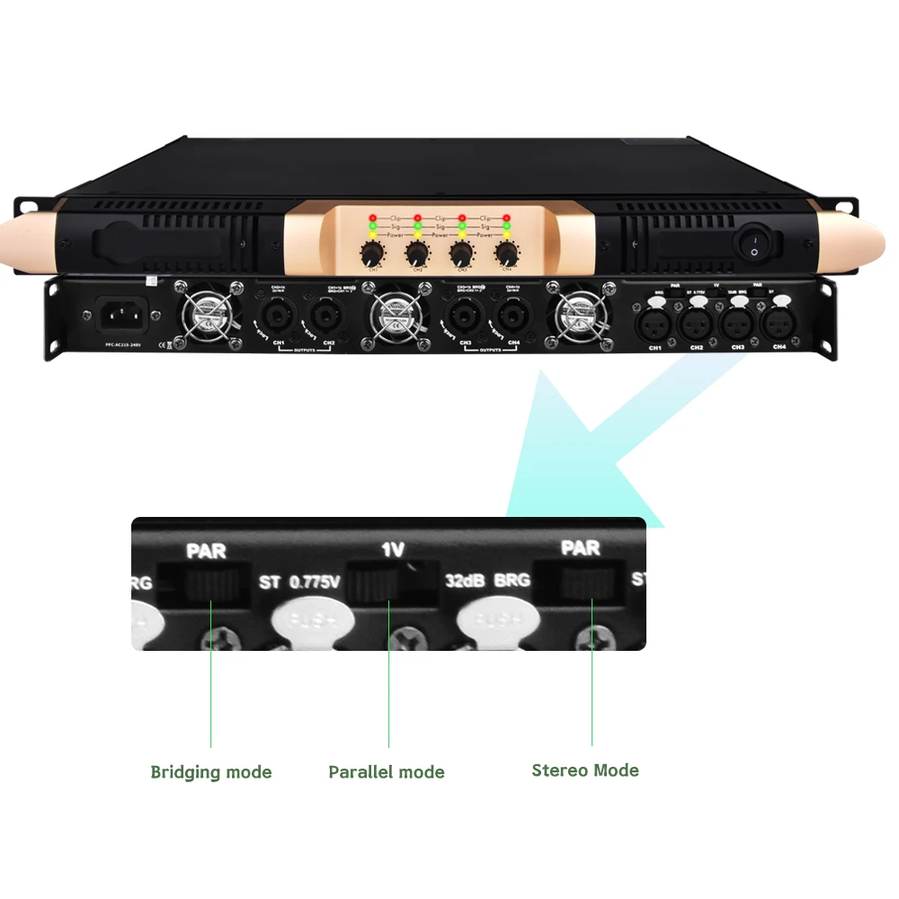 Shenndare XT4 Canal 4x1000w Amplificador de potencia Profesional Clase D  Line Array Altavoz Amplificador 1U Audio DJ Subwoofer Preamplificador  Sistema de caja de sonido Etapa Rendimiento Karaoke - AliExpress