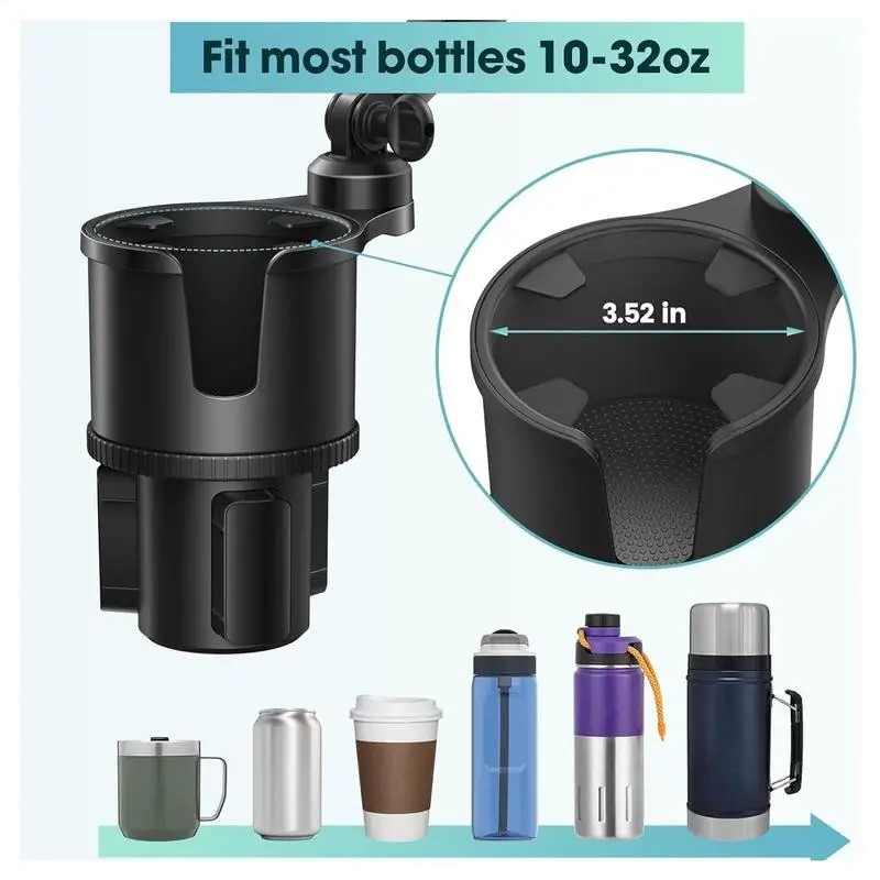 car Cup Holder with Phone Mount 360 degree Rotation Magnetic Cell Phone Stand Drink Cup Holder Adapter phone stand for auto