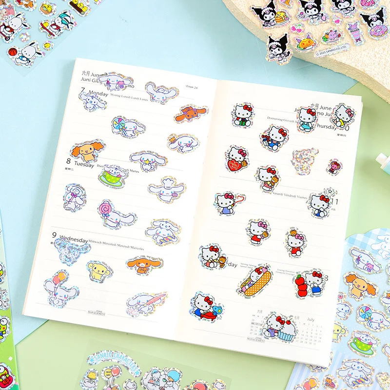 Sanrio Pochacco Kuromi 헬로 키티 어린이 스티커 핸드 계정 학생 문구 용품 생일 선물 DIY 스티커