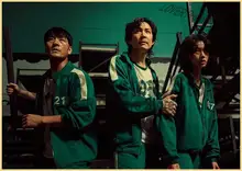  Korean TV Series Squid Game Poster High Quality Kraft Paper Retro Movie Posters Home Decor Living Room Bar Decoration Painting 