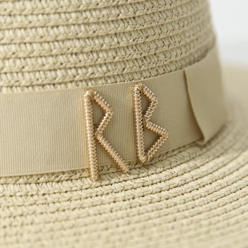 Straw Hats Ribbon Decoration Elegant Ladies Party Dress Travel Beach Sun Hat...