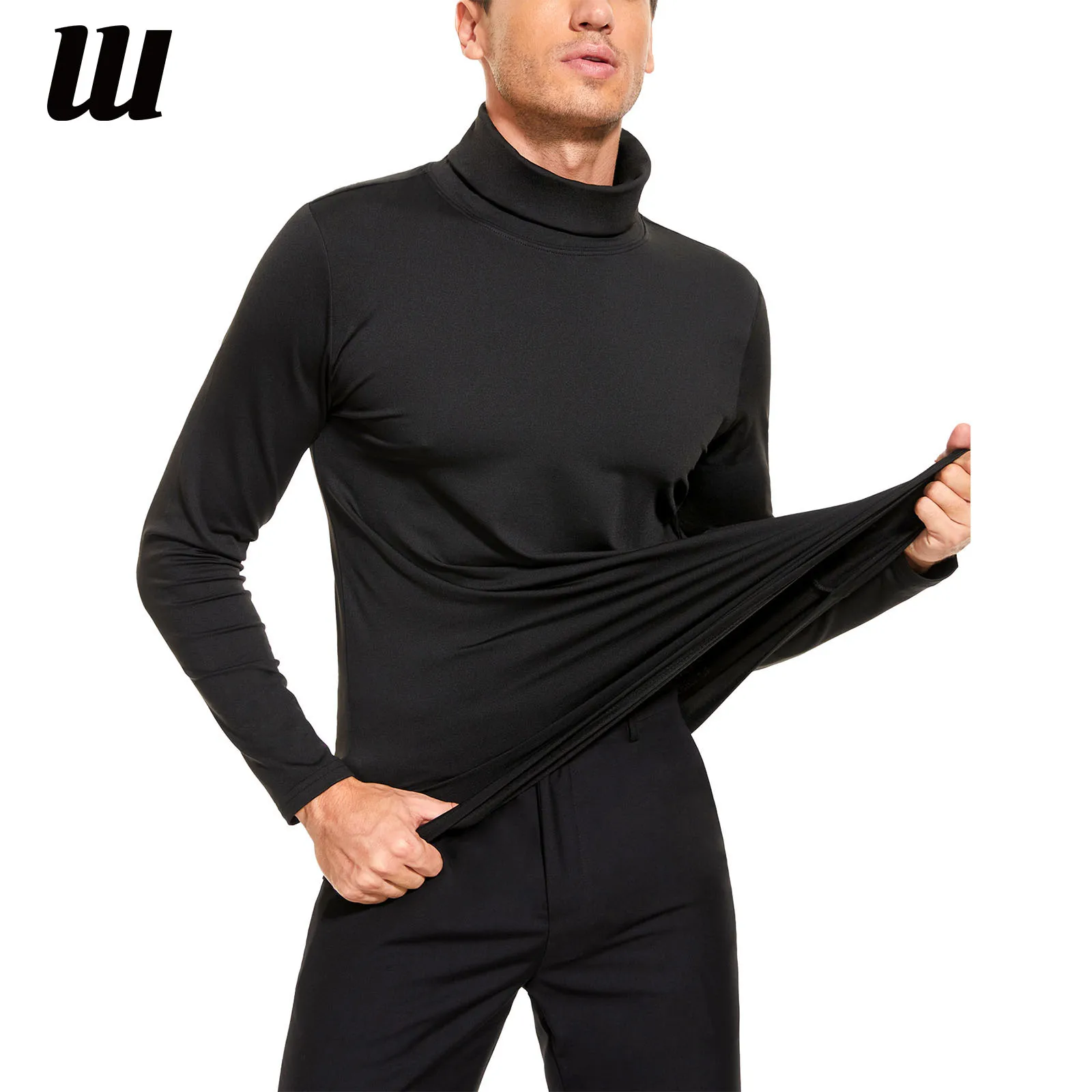 Thermal Turtleneck Long Sleeve Shirts for Men Fleece Lined Slim Fit Turtleneck Lightweight Stretch Blouse Thermal Underwear Top design cotton lined lace up two piece set fashion elegant short sleeve blouse ensembles baggy wide leg capris pants conjuntos