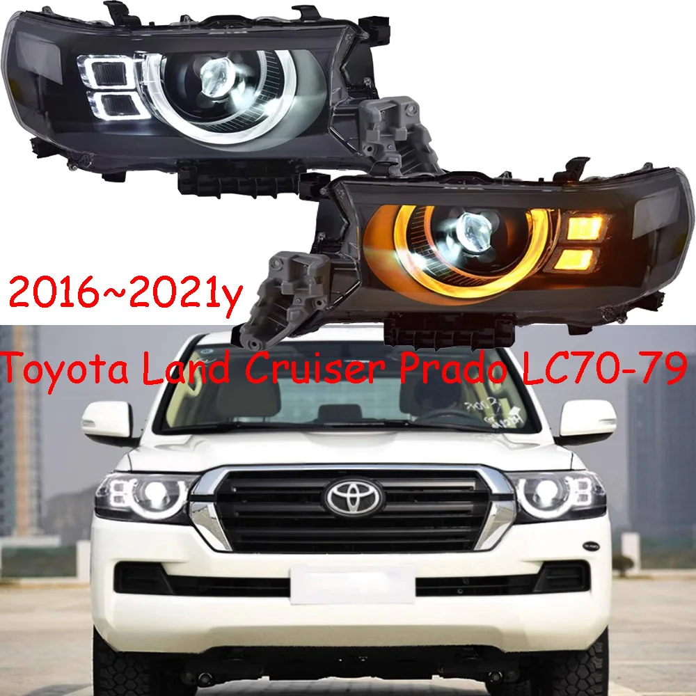 

Автомобильный бампер, налобный фонарь для Toyota Land Cruiser Prado LC70 ~ 79 2016 ~ 2021 светодиодный DRL, автомобильный дневной свет, освещение prado