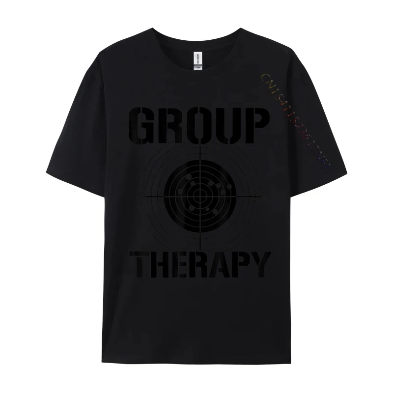 Group Therapy Printed Top T-shirts for Men 100% Cotton Thanksgiving Day Tops & Tees Geek Tops Tees Short Sleeve Loose Crewneck Group Therapy black