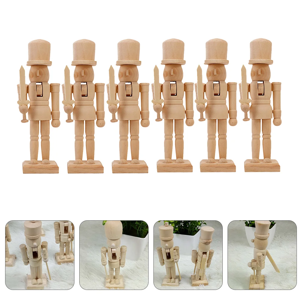 

Creative Christmas Wooden Fashion Embryo Walnut Soldier Nutcracker Puppet Walnut Soldier Decor for Desk