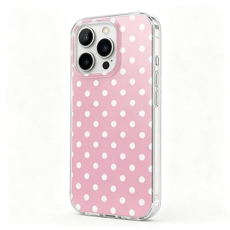 Pastel Pink Polka Dot Clear Phone Case