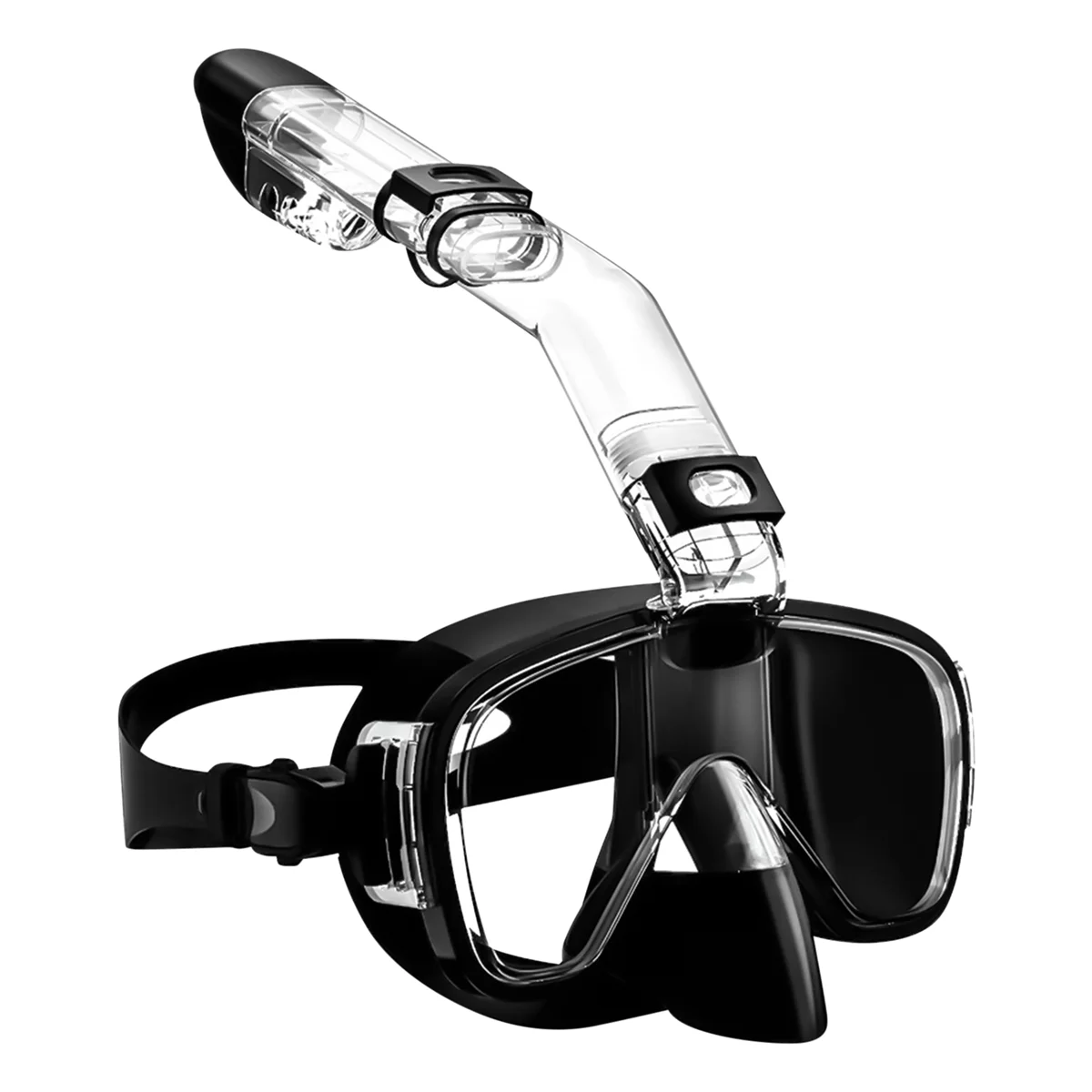 Snorkel Mask Foldable Diving Mask Set with Dry and Camera Mount, Anti