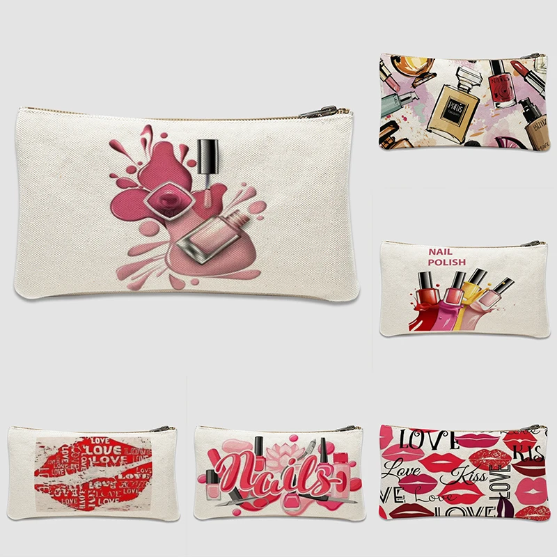 

Nail Polish Cosmetic Bag Toiletry Pouch Lipstick Print Cartoon Women Fashion Makeup Organizer Beauty Case Girls Gift New Arrival
