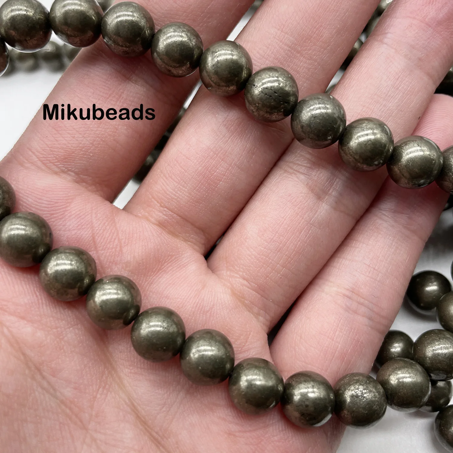 Wholesale Natural 6mm 8mm 10mm Pyrite Round Loose Beads For Jewelry Making DIY Bracelets Necklace Strand Gift 3