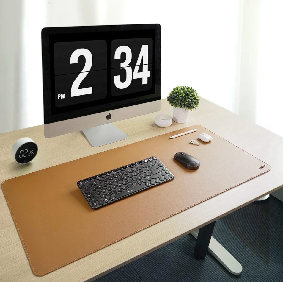 Miiiw Oversized Couro Cork Mouse Pad Dupla Face Impermeável Macio Durável 900*400 mm Confortável Toque Mesa Mat Grande Mousepad - Imagem 5