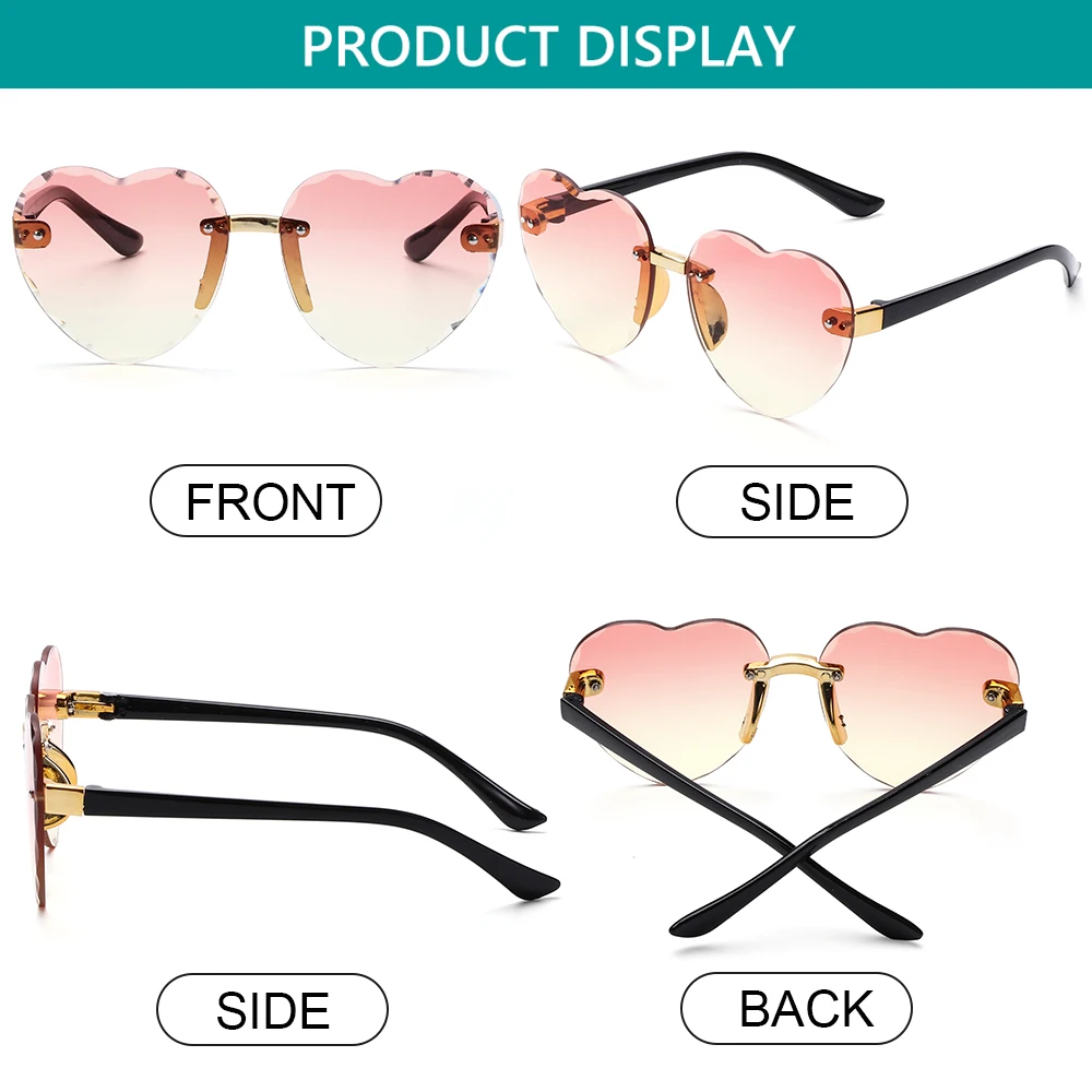 1-8T Kids Heart-shaped Ocean Lenses UV 400 Protection Outdoor Sunglasses for Girls Boys