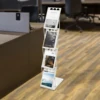 Folding Booklet Stand Vertical Standing Booklet Tabletop White 4-storey Metal Folding Counter Used for Catalogs Booklets 1