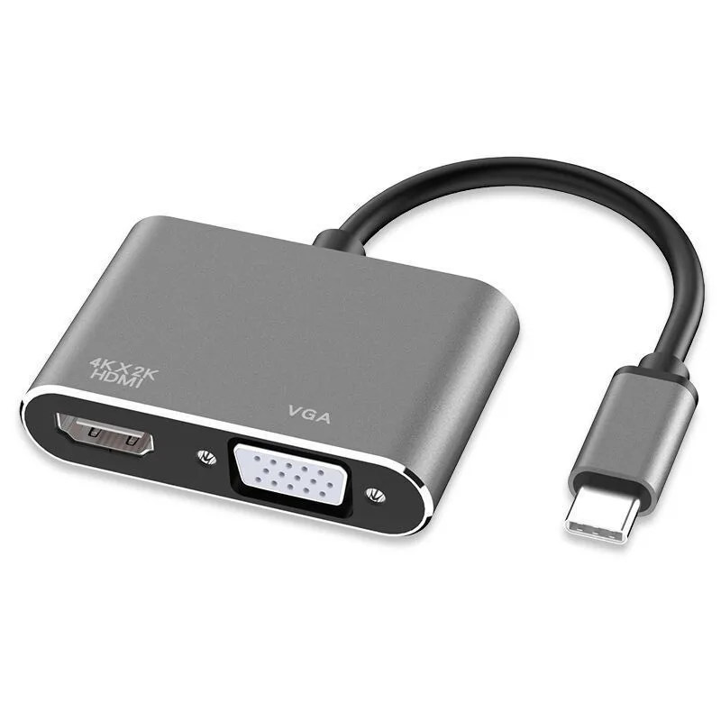 4K USB C Type C To HDMI-compatible VGA Adapter Audio Video Converter For Samsung Galaxy S10/S9/S8 Huawei Mate 20/P30 Pro