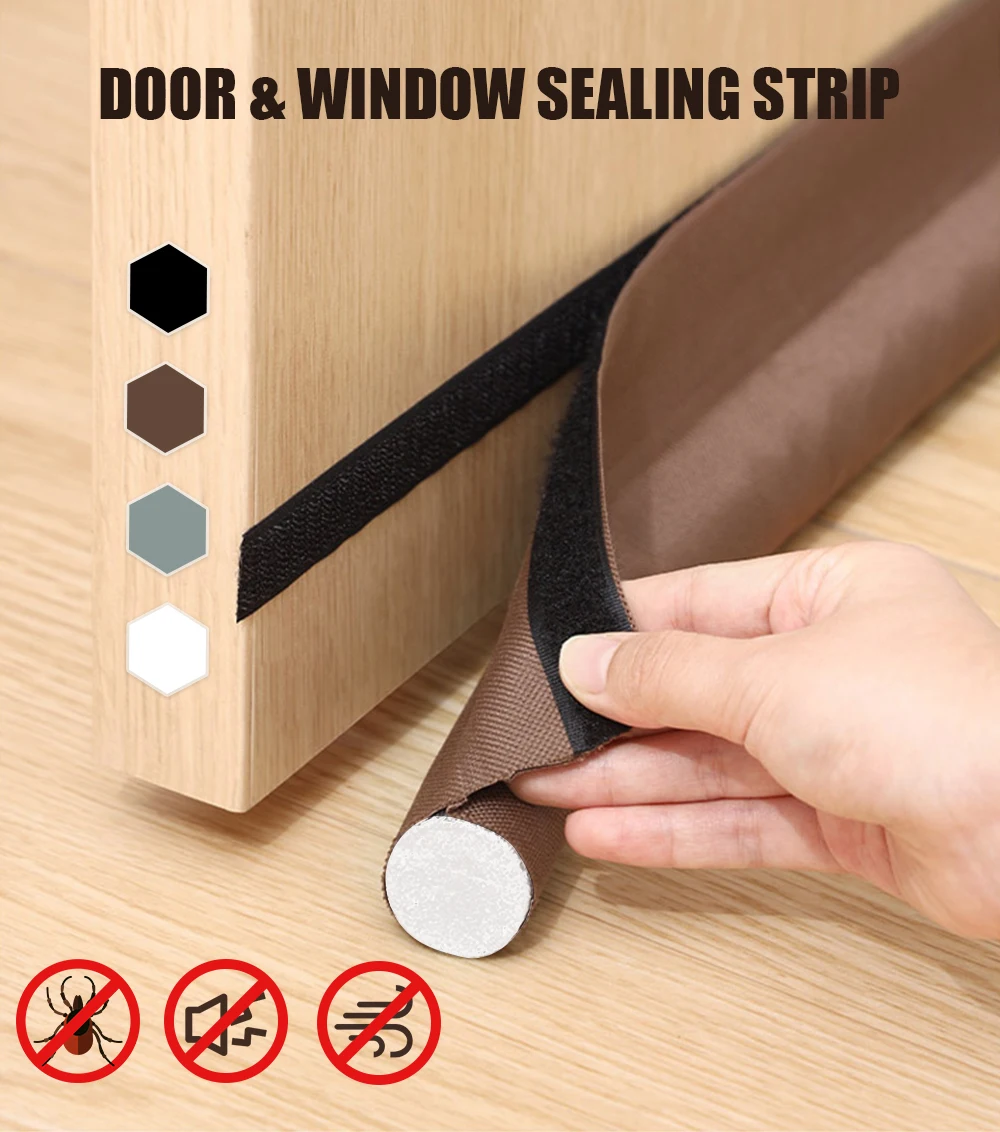 Description Picture 4 of itemDoor Bottoom Seal Strip Windproof Soundproof Door Sweep Draft Stopper Cuttable Foldable Weatherstrip Self Adhesive Acoustic