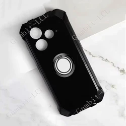 Enhanced Back Ring Holder Bracket Phone Case with TPU Soft Cover for Oscal Marine 2 (Ring Case Black)