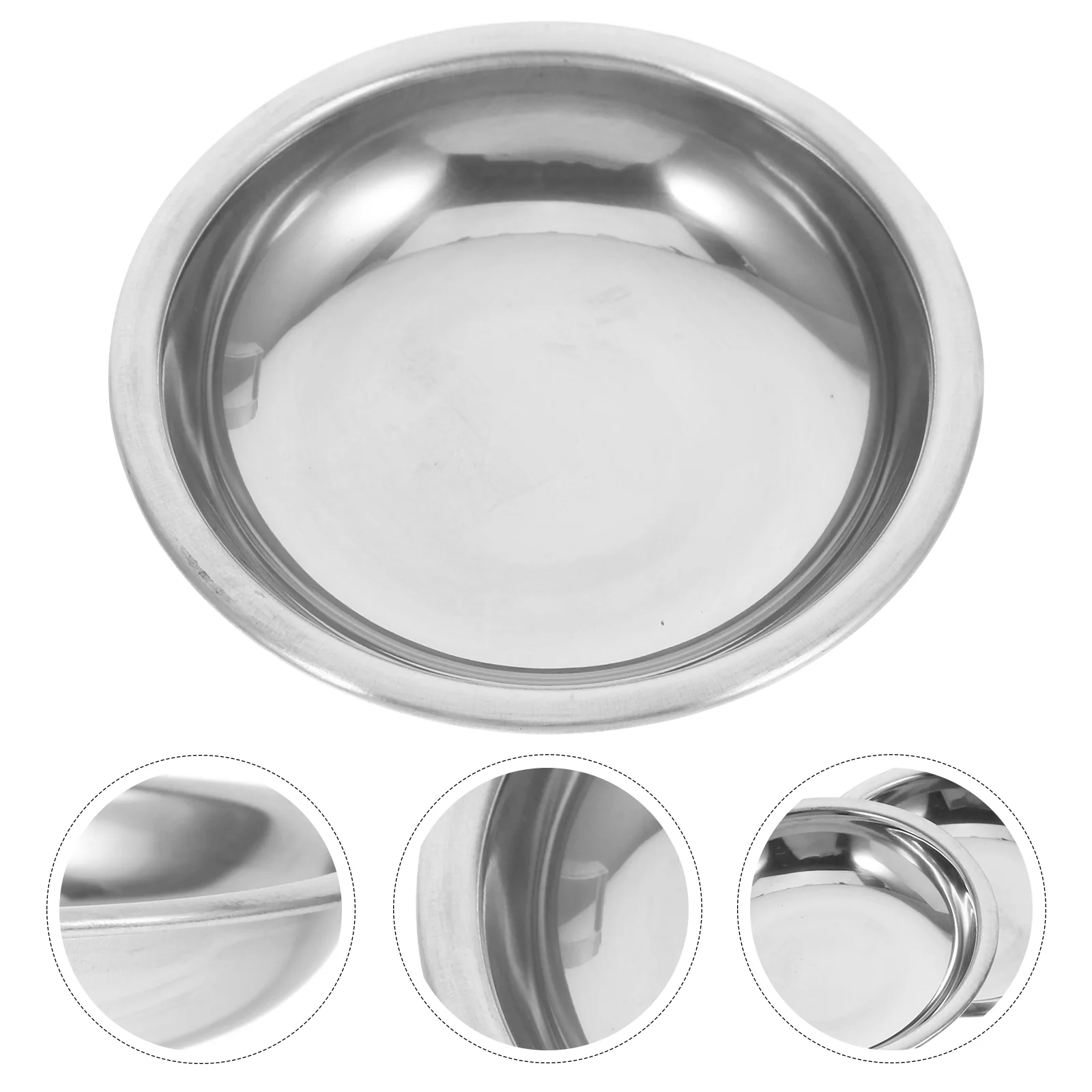 6 Pcs Stainless Steel Plate Tasting Dish Food Bowl Butter Ketchup Mixing Bowls Sauce Chip Dip Serving Small For Cooking Gear