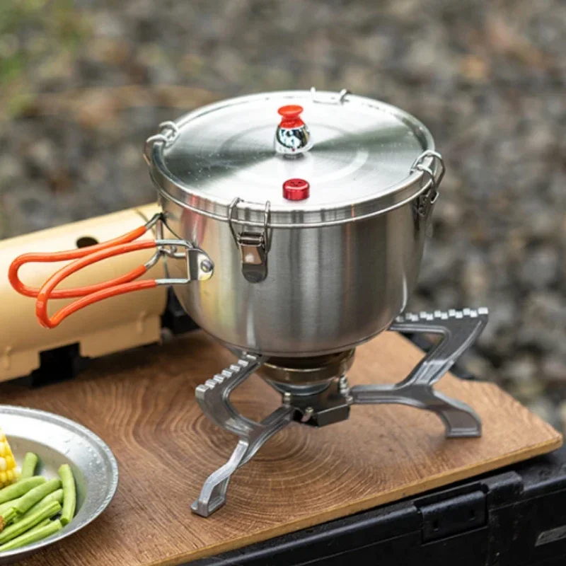 Outdoor Pot Camping Multifunctional Steaming Pot Portable Safety Explosion-proof Pressure Hiking Outdoor Cookware Accessory
