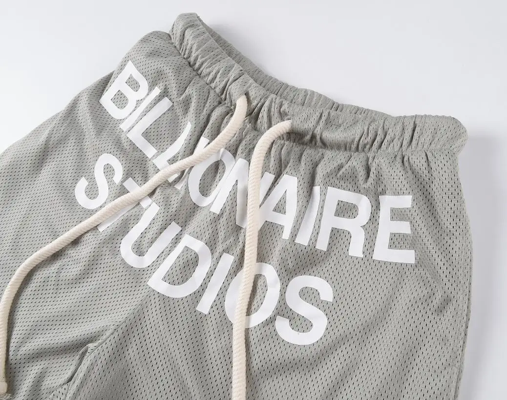 New 2023 Novelty High Comfortable Billionaire Studios Mesh Skateboard Street Cotton Casual Shorts Kanye Hip-hop Parkour #529 5