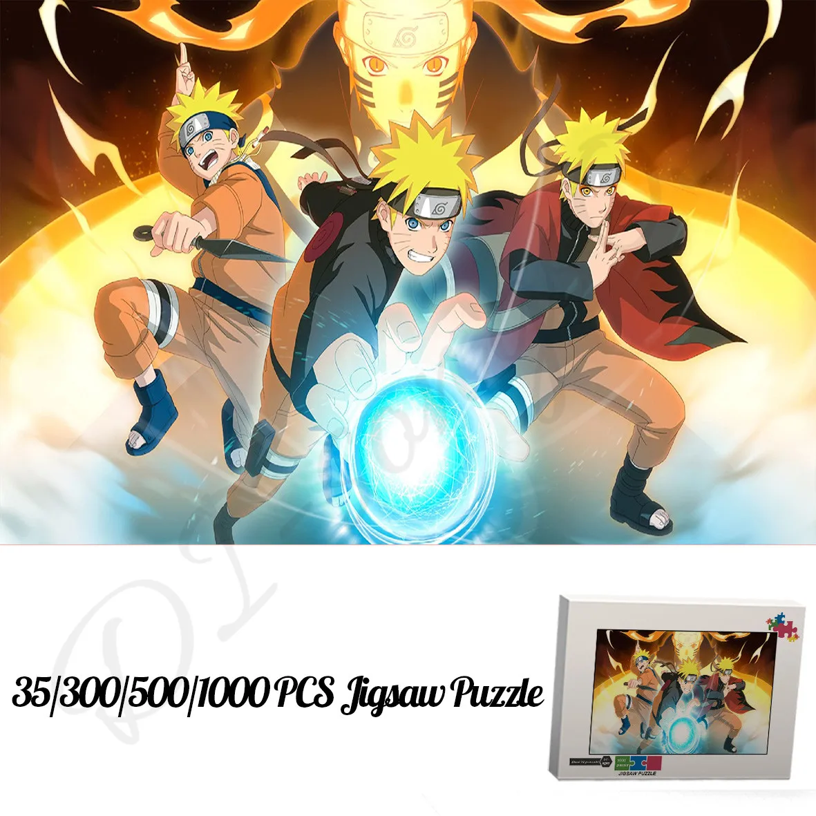 Uzumaki Naruto 35 300 500 1000 Pieces Jigsaw Puzzles Bandai Cartoon Naruto Wooden Puzzles Educational Entertainment Toys Artwork фигурка bandai naruto shippuden naruto uzumaki