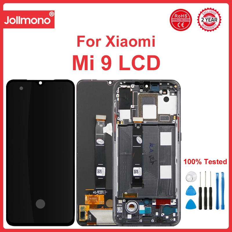 

6.39'' Super Amoled Mi9 Screen for Xiaomi Mi 9 Lcd display With Touch Screen Digitizer Assembly For Xiaomi9 M1902F1G Lcds