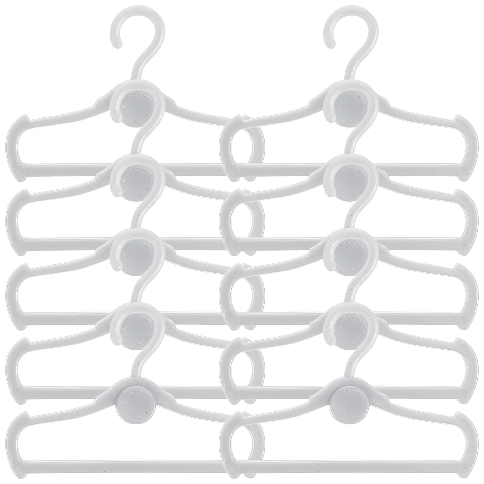 

100 Pcs Mini Hanger Dolls Outfit Miniature Clothes Apparel Wall Coat Storage Accessories Plastic Rack Bathroom Decorations