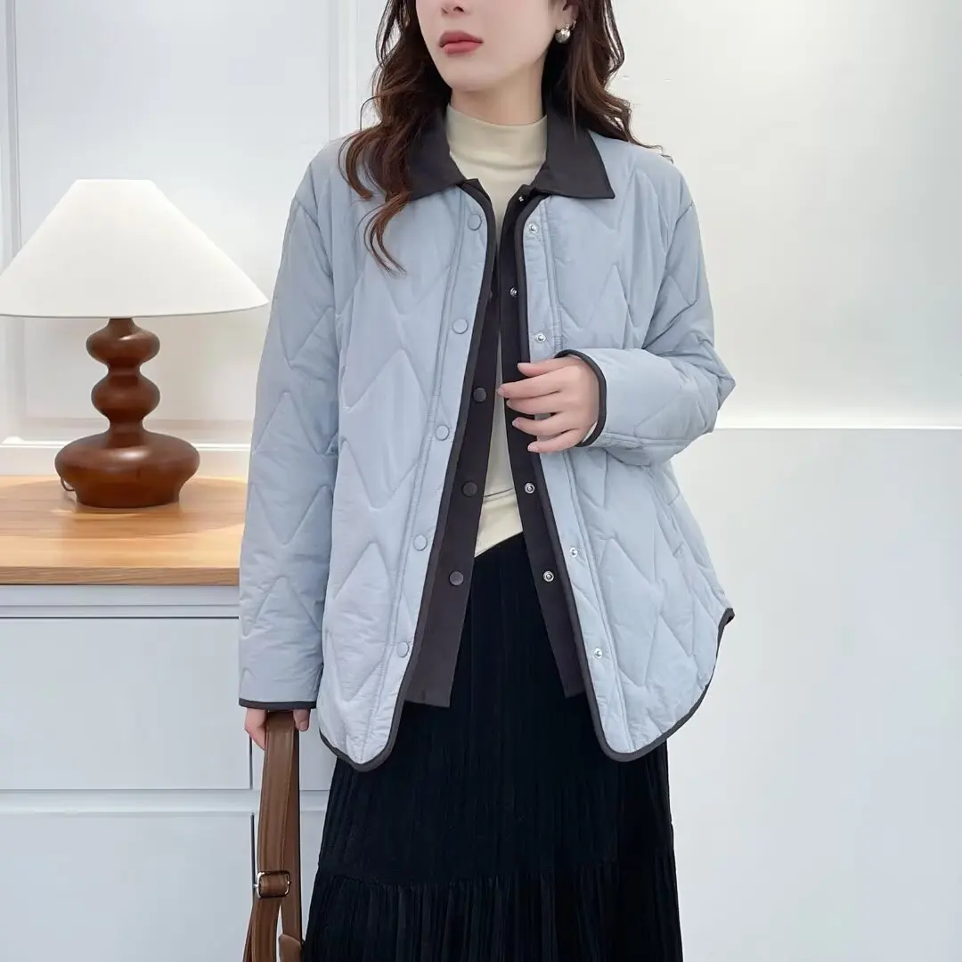 XXXXL Fashion Plus Size Women's Parkas Fake Two Pieces Thin Lapel Padded Jackets Warm And Stylish Coats 2539