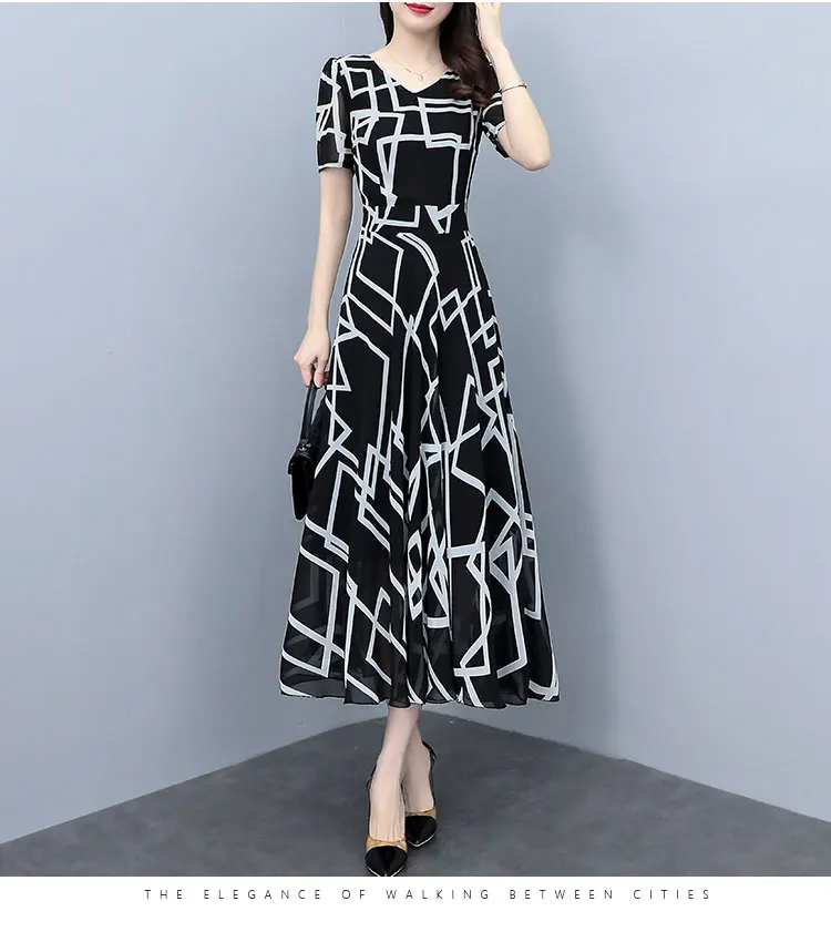 

Женское шифоновое платье до колен, летнее тонкое платье с большой талией