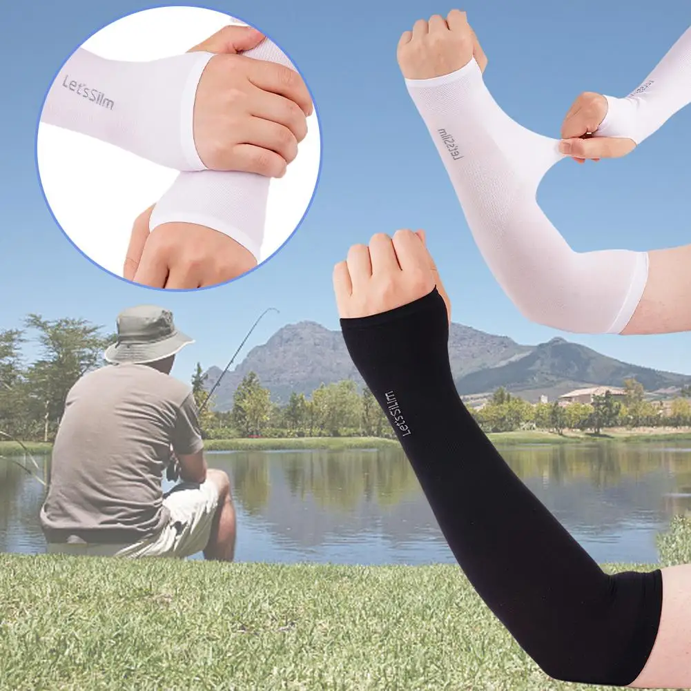 Quick Dry Cooling Arm Sleeves Unisex UV Sun Protection Arm Warmers for Outdoor Sports Running Cycling Fishing 1 Pair Y6P3