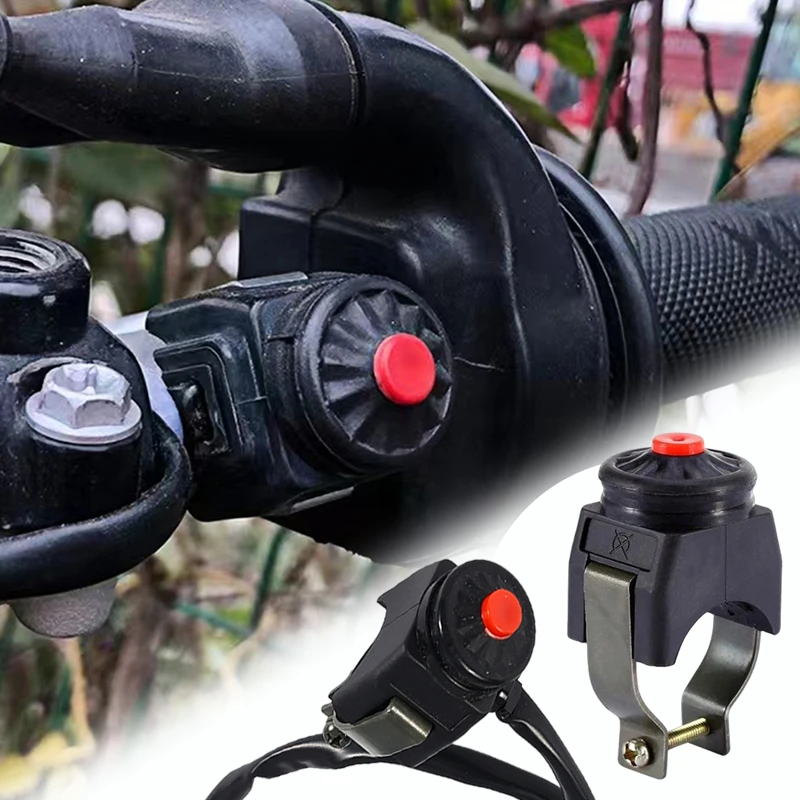 

Universal Motorcycle Horn Starter Red Push Button Switch for 22mm Handlebar Mount MotorBike Modification Switches