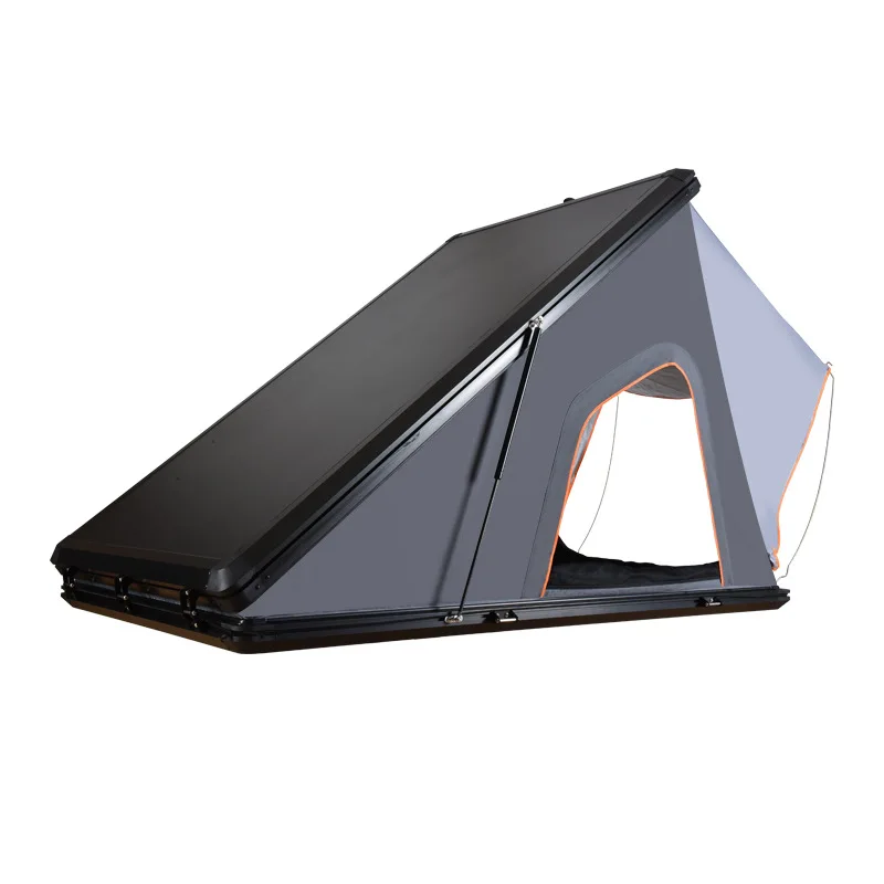 2.1M 2 Person Custom Logo  Aluminum Alloy Folding Triangle Shell Rooftop Tent Car Roof Tent Camping For Car Camping