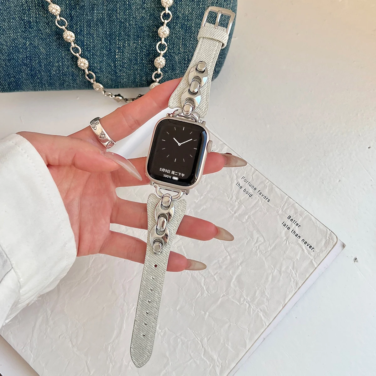 Luxury D Metal Leather Strap Bracelet