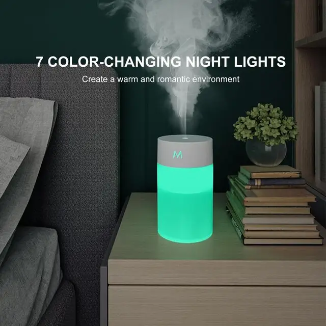 260ML Air Humidifier Ultrasonic Mini Aromatherapy Diffuser Portable Sprayer USB Essential Oil Atomizer LED Lamp for Home Car 3