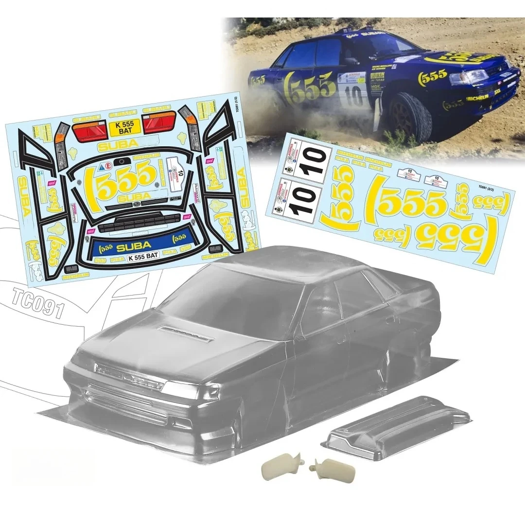 

RC Rally Body 1/10 Legacy WRC Rally Car Clear Lexan Body Shell W/ Rear Wing /3D Mirrors for Rc Drift Car Tamiya TT02 TT01 Kyosho